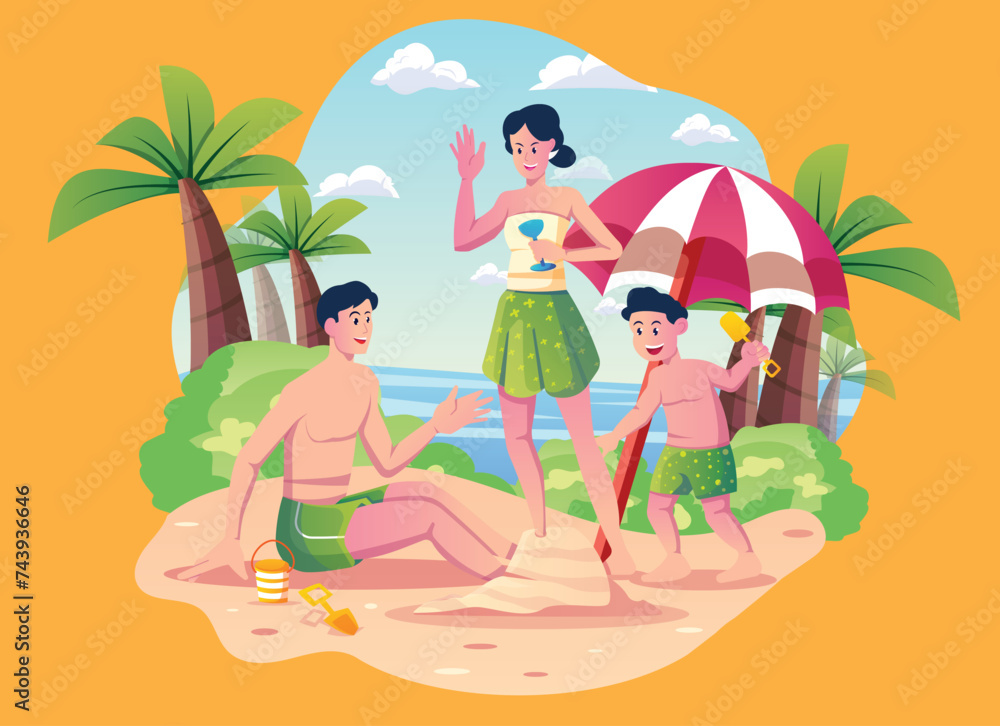 vector image of family or friends celebrating holidays
