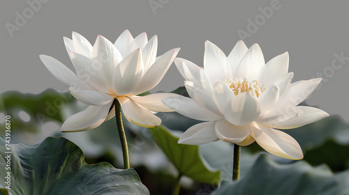 Lotus in full bloom  serene against a transparent background.