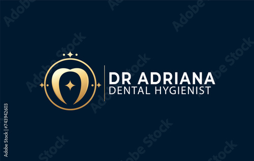 dental hygienist branding gold logo, Medical logo
