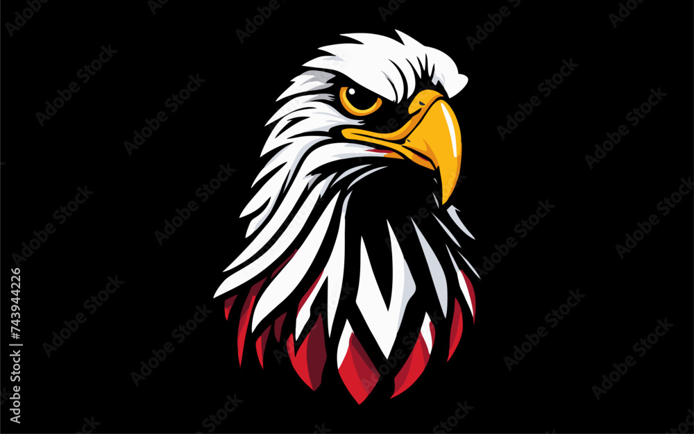 Obraz premium Old School Eagle Mascot Head Eagle Logo as a Vector Graphic and Mascot Illustration