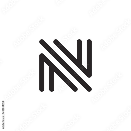N logo, letter n, initial n logo design