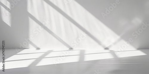 white empty room with shadow window  white studio background for product presentation