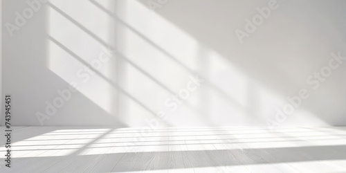white empty room with shadow window ,white studio background for product presentation