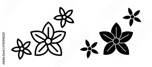 Scented Petals Line Icon. Floral Fragrance Icon in Outline and Solid Flat Style. © Digisha