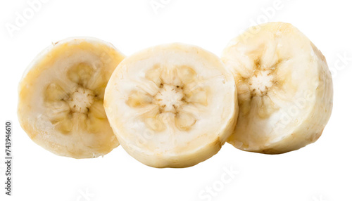 Banana slices isolated on transparent background.
