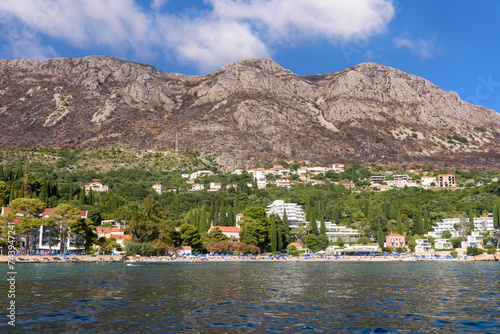 Mlini,Croatia - August 09, 2023: View of Mlini in Croatia from the sea