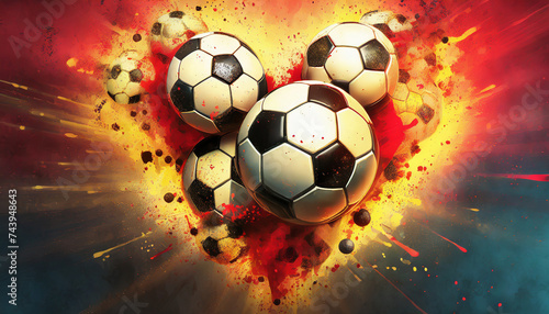many soccer balls forming a heart  I love soccer concept