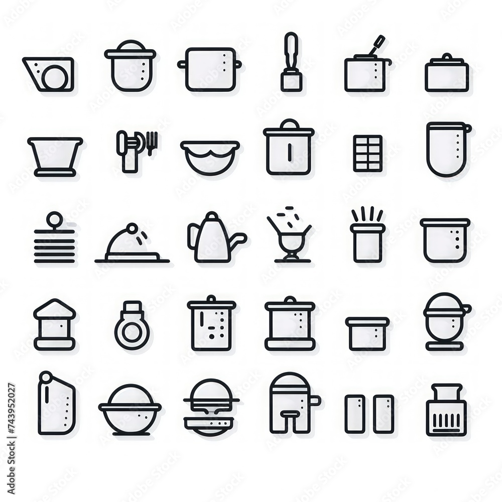 Household Appliances: Related objects and elements illustration icons collection set. Household Appliances: Related objects and elements illustration icons collection set.