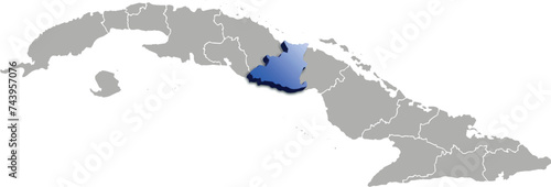 SANCTI SPIRITUS province of CUBA 3d isometric map photo