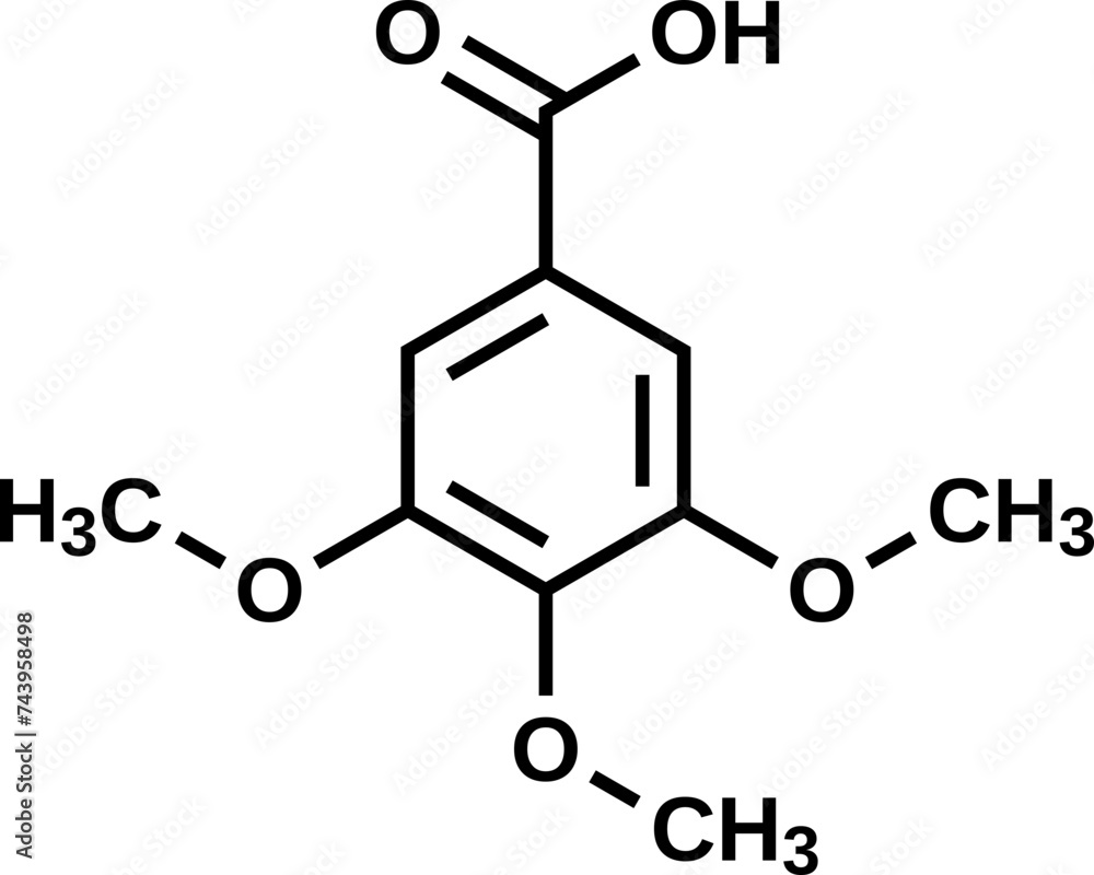 Eudesmic acid structural formula, vector illustration Eudesmic acid structural formula, vector illustration