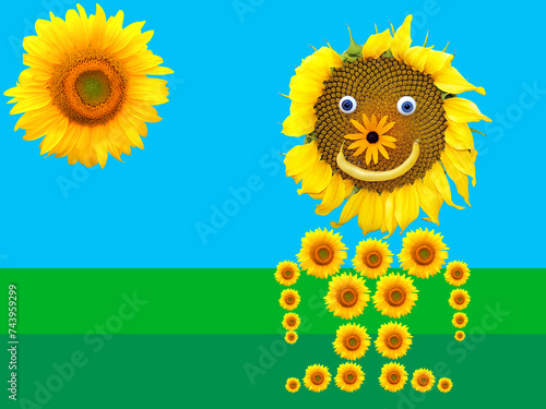 Der lachende Sonnenblumenmann