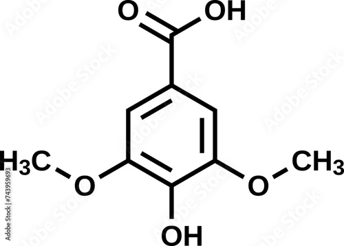 Syringic acid structural formula, vector illustration