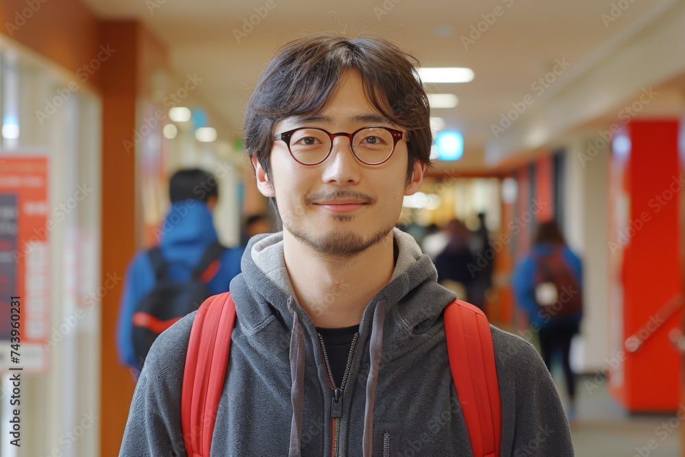 Obraz premium Nerdy asian student