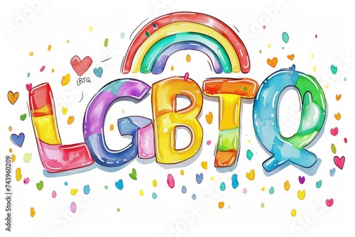LGBTQ Pride sienna. Rainbow rajah colorful fantasy illustration diversity Flag. Gradient motley colored spanish bistre LGBT rights parade festival azure diverse gender illustration