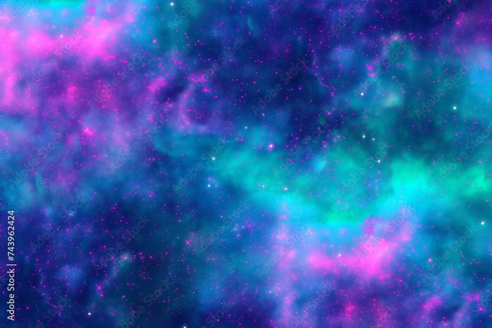 Vibrant Cosmic Nebula Background with Glittering Stars Abstract Space, Astronomy and Fantasy Concept