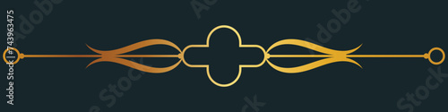vintage lines decorative elements Golden flower border collection