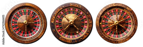 roulette wheel png ,casino wheel isolated on transparent background ,generative ai photo