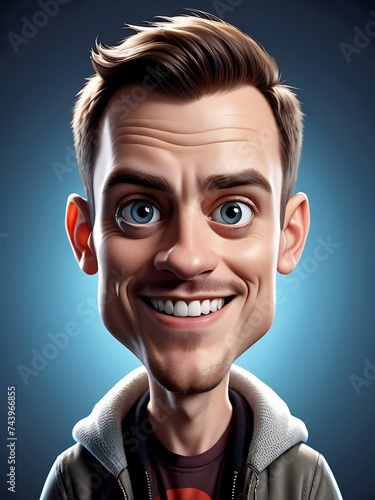 3d portrait cartoon caricature illustration, playful cartoon humorous portrait caricature, whimsical caricature © P.W-PHOTO-FILMS