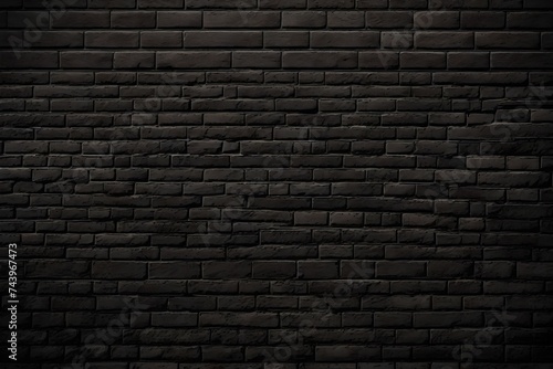 A textured image featuring a black brick wall  The black brick surface adds depth and character  