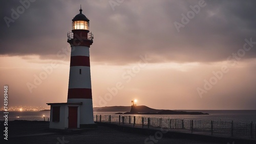 lighthouse at sunset  lighthouse at night by the sea    lighthouse is haunted by a ghost that flickers the light  