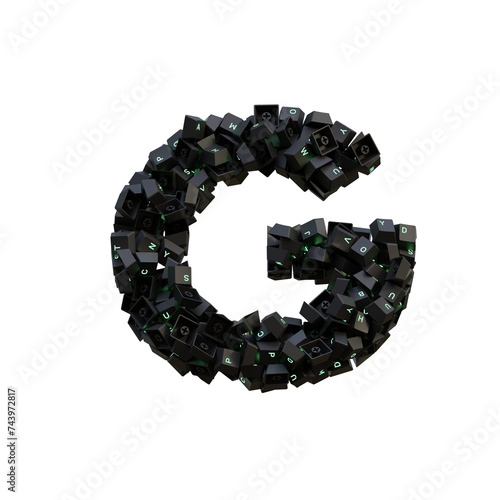 Computer Keyboard 3D Alphabet PNG Letters