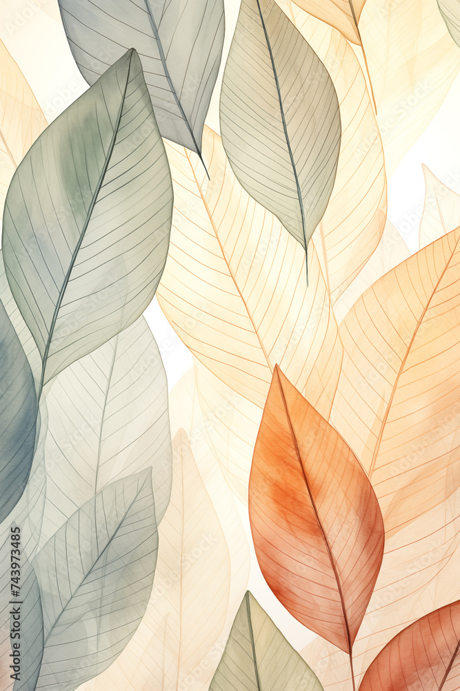Colorful leaves pattern on light background Colorful leaves pattern on light background