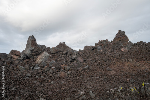 Volcanic rock piles on Big Island Hawaii