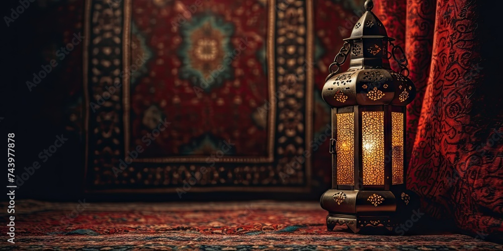 Vintage arabic lantern, theme of Eid-al-Adha, the Feast of Sacrifice