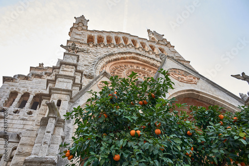 The Church of San Bartolome in Soller, Mallorca, Spain photo