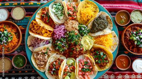 Colorful Assorted Tacos Platter
