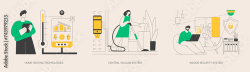 Home technologies abstract concept vector illustrations.