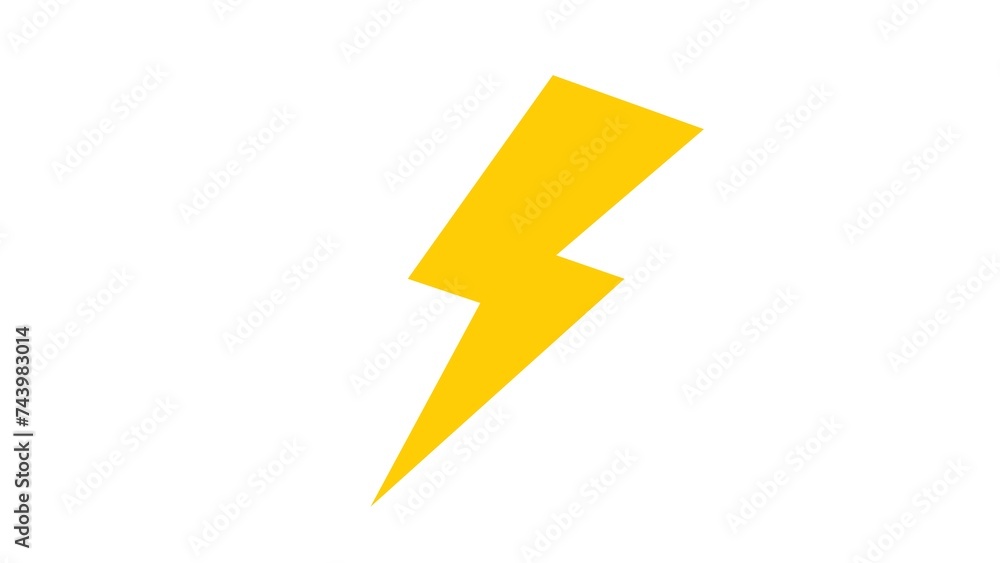Gold Thunder Vector Icon Isolated On White Background Gold Thunder Vector Icon Isolated On White Background
