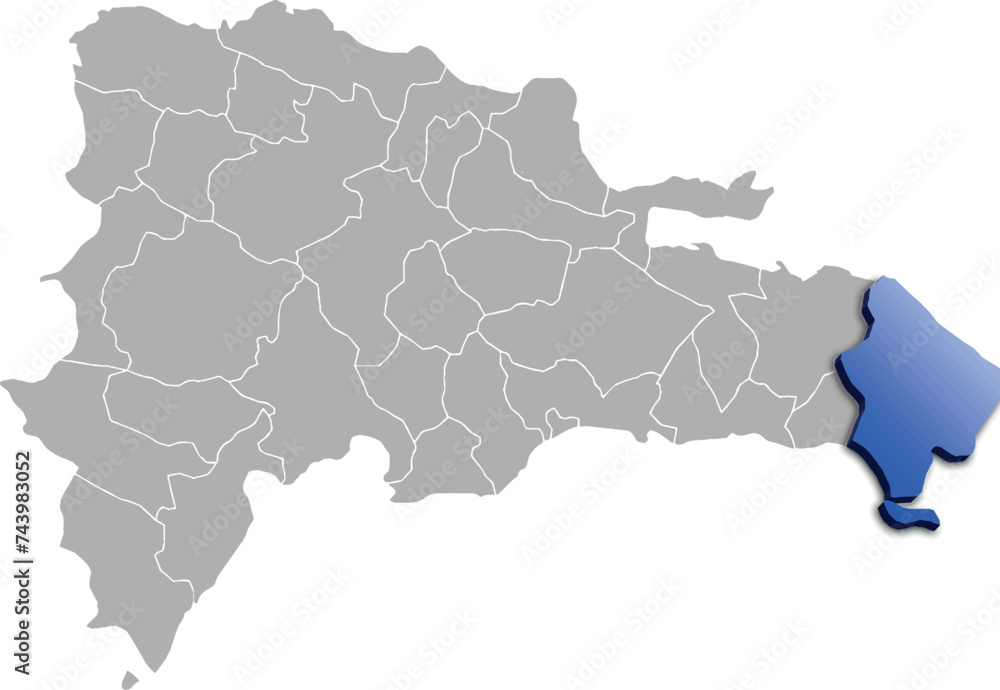 LA ALTAGRACIA DEPARTMENT MAP STATE OF Dominican Republic 3D ISOMETRIC MAP