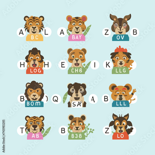 2d vector illustration for learning cartoon character design for letters of the English language 