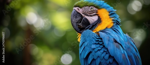 The blue and yellow macaw A...