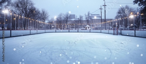 Ice hockey game on a street...