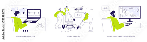 Seismologist abstract concept vector illustrations.