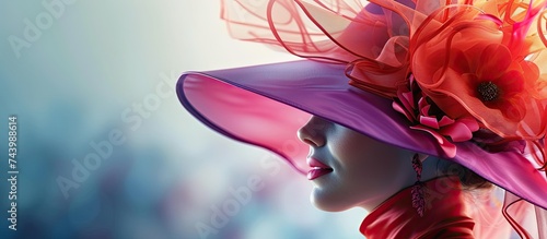 Elegant hats at a horse race. with copy space image. Place for adding text or design photo