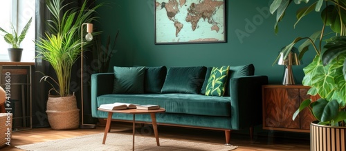 Stylish living room in hous...