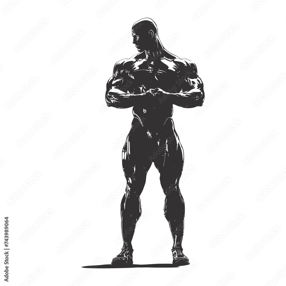 Silhouette Bodybuilding black color only full body Silhouette Bodybuilding black color only full body