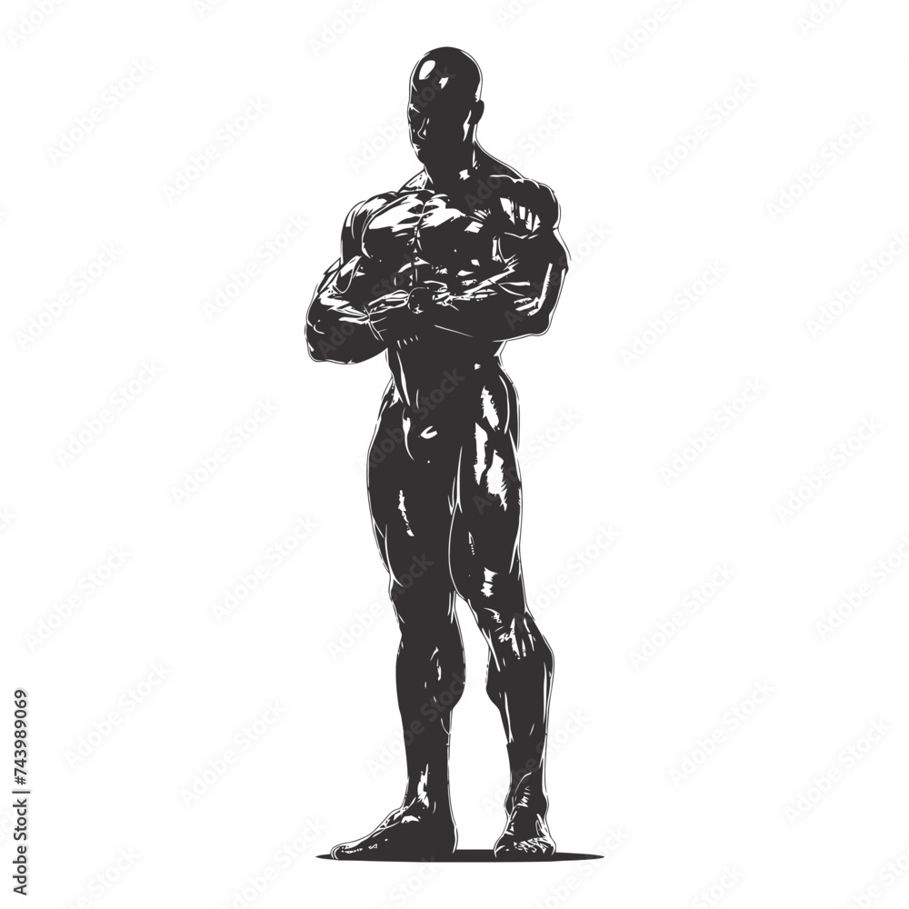 Silhouette Bodybuilding black color only full body Silhouette Bodybuilding black color only full body