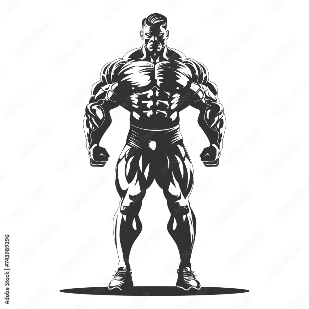 Silhouette Bodybuilding black color only full body Silhouette Bodybuilding black color only full body