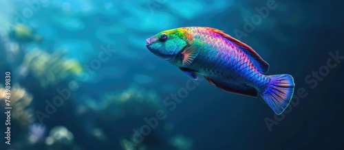 Princess Parrotfish on cora...