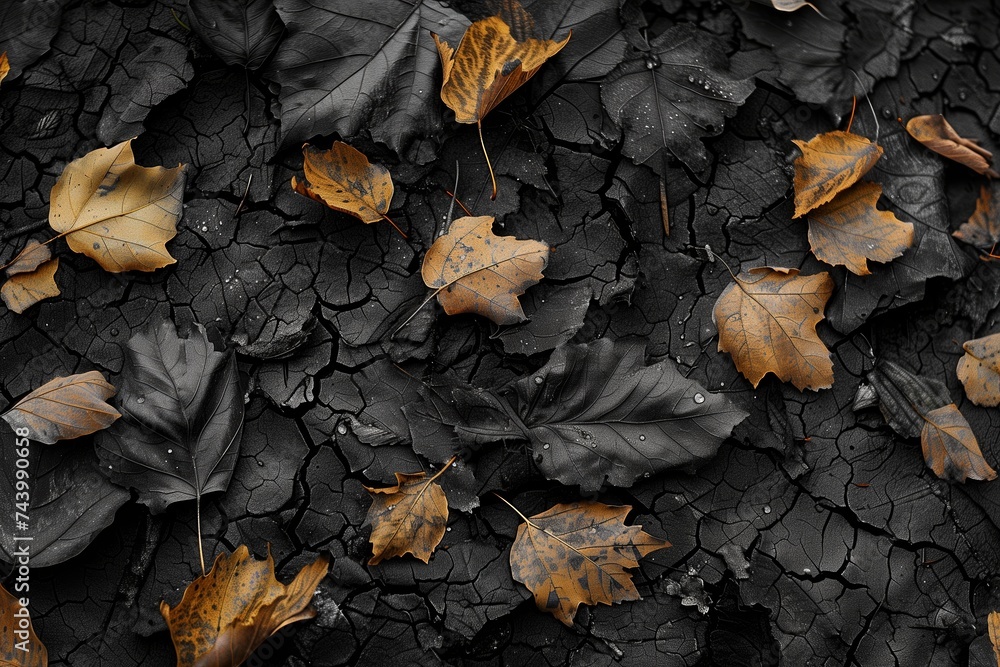 dark fallen autumn leaves