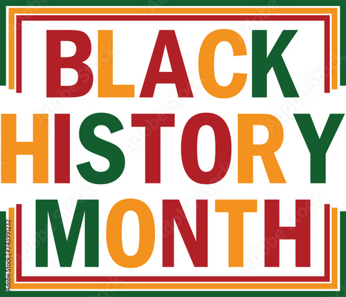 Black history month text vector illustration
