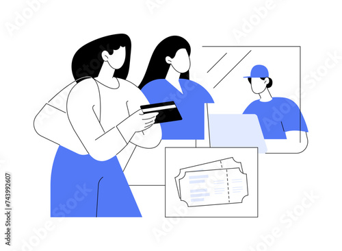 Getting tickets isolated cartoon vector illustrations.