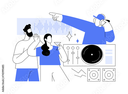 DJ set isolated cartoon vector illustrations.