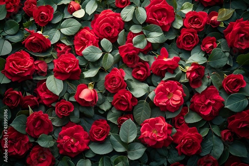 Natural red roses background  flowers wall