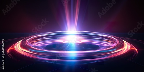 neon effect modern conceptual design, light glowing infinity shape, energy laser loop magic 