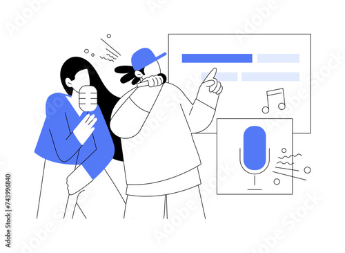 Karaoke night isolated cartoon vector illustrations.